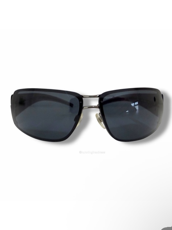VINTAGE CHANEL 4138 Sunglasses Y2K Grey Shield Wrap Around c.108/87 Authentic main image 8